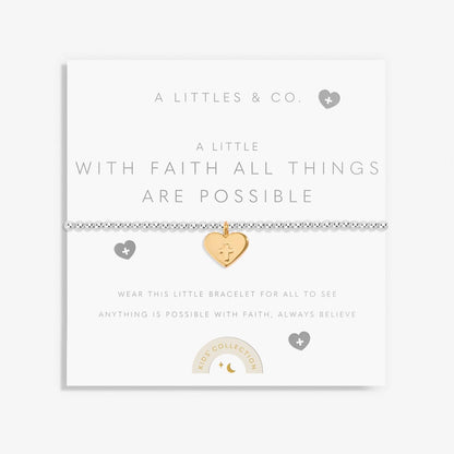 PREORDER A Littles & Co. Kids'Kids' A Little 'With Faith All Things Are Possible' Bracelet In Silver And Gold-Tone Plating