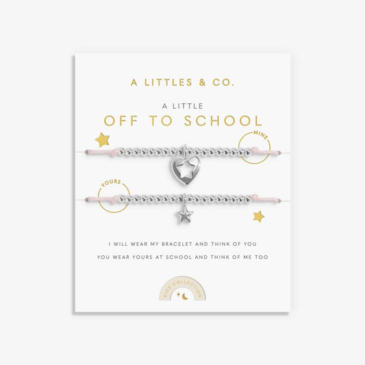 A Littles & Co. Duo A Little 'Off To School' Bracelets In Silver Plating