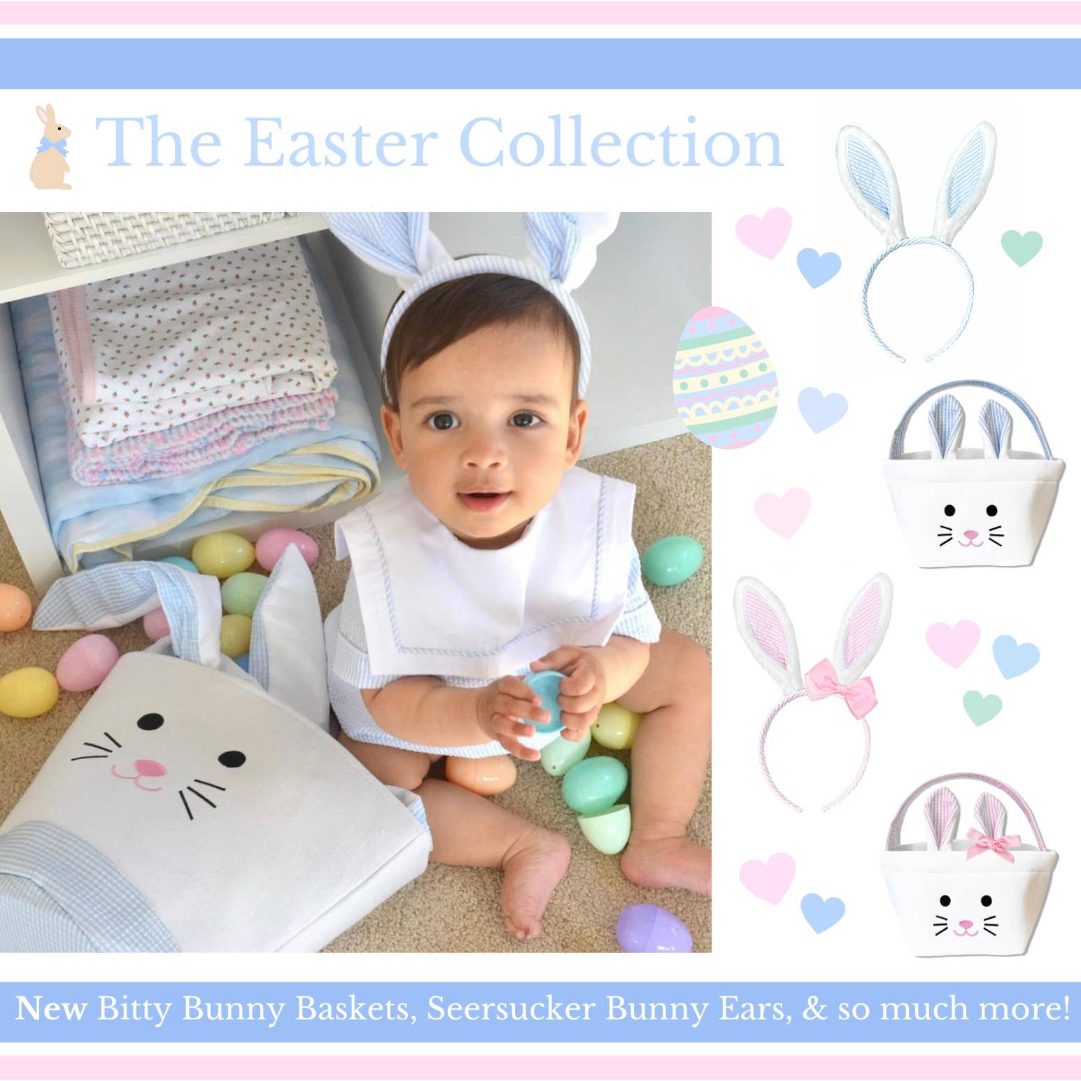 Bitty Bunny Basket, Blue - Persnickety Shop