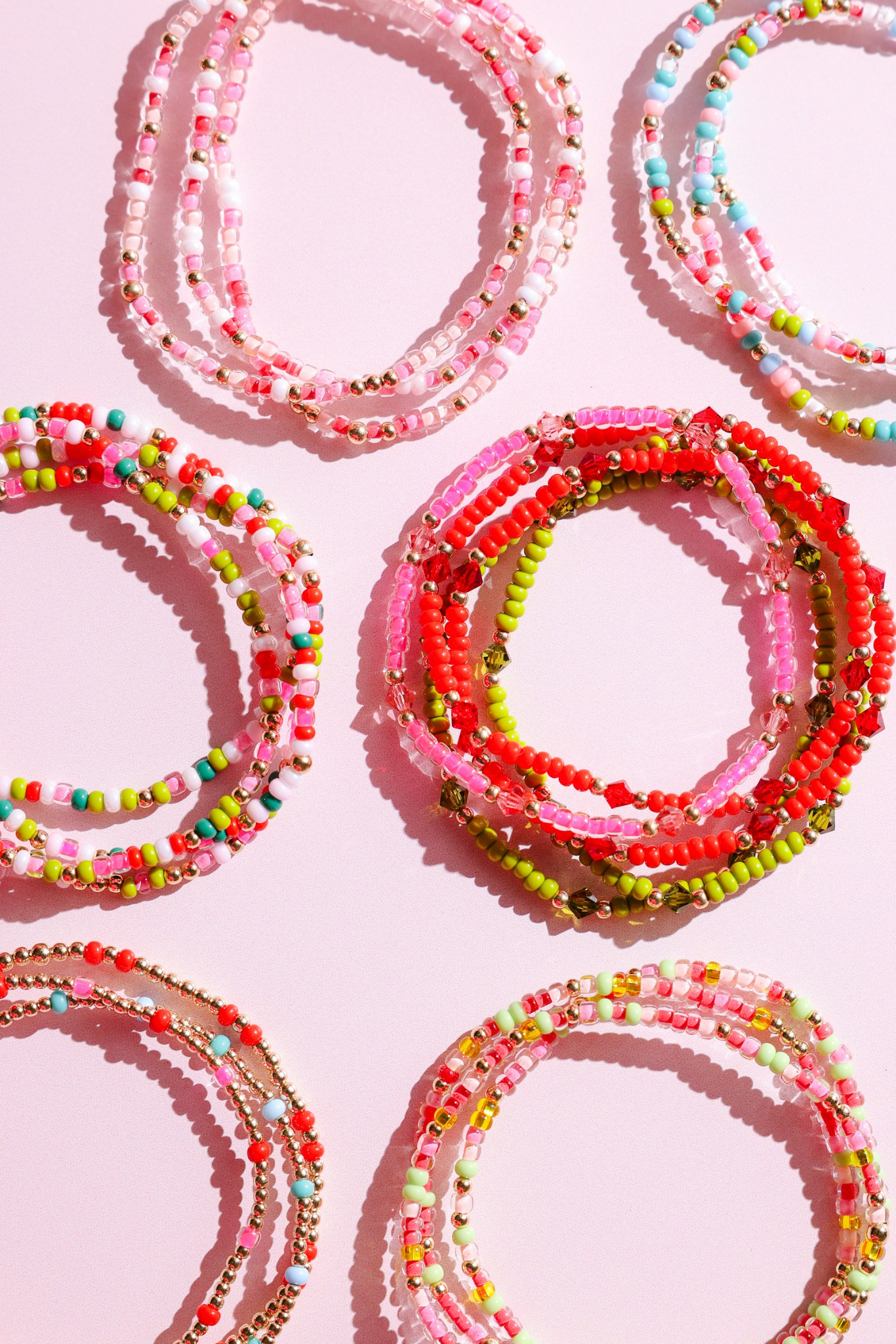 Candy Cane Lane Sprinkle Bracelet: Standard 6.75 inch