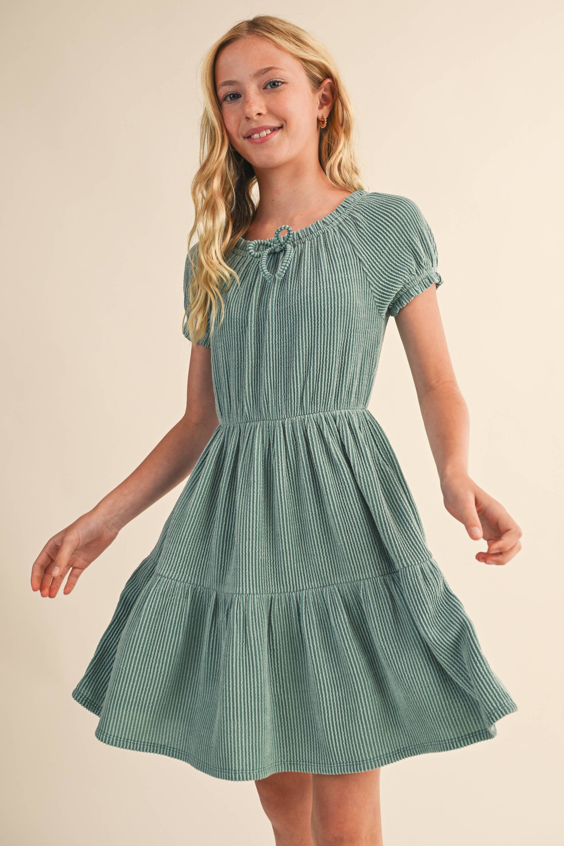 TWEEN KIDS GIRLS PUFF SLV TIERED DRESS (7-12): 8 - Persnickety Shop