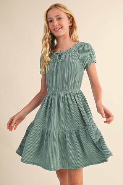 TWEEN KIDS GIRLS PUFF SLV TIERED DRESS (7-12): 8 - Persnickety Shop