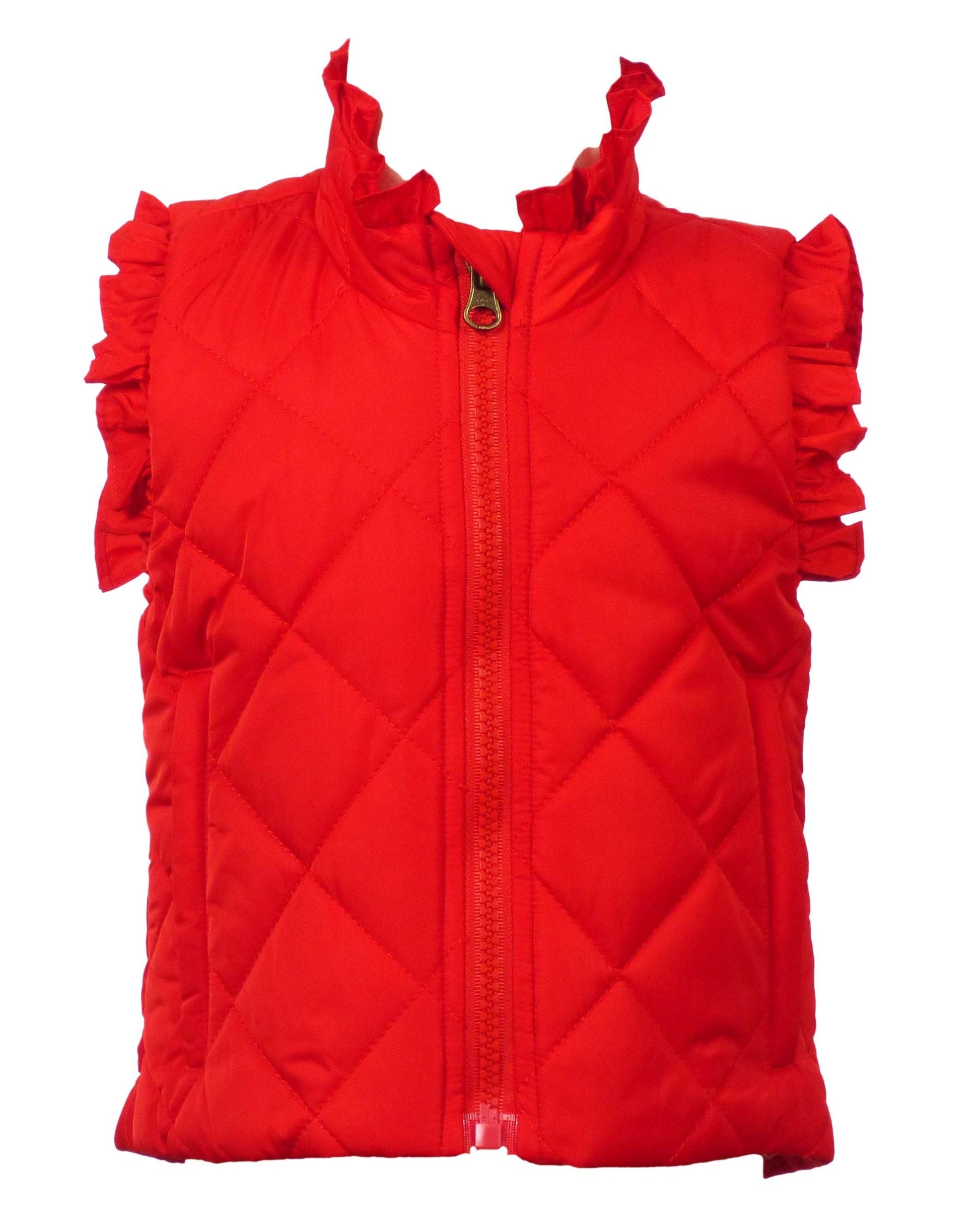Vera Vest with Ruffle - Cardinal Red - Persnickety Shop