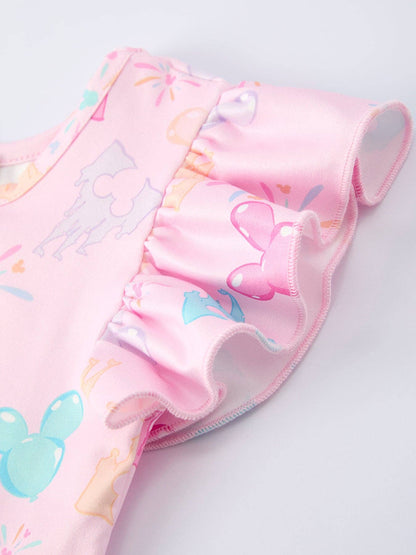 Spring Pink Theme Park Print Girls Twirl Dress: 4 - Persnickety Shop