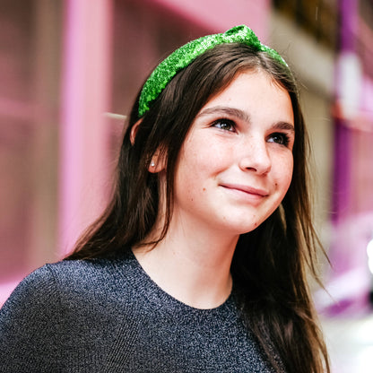 Sequin Knot Headband Red