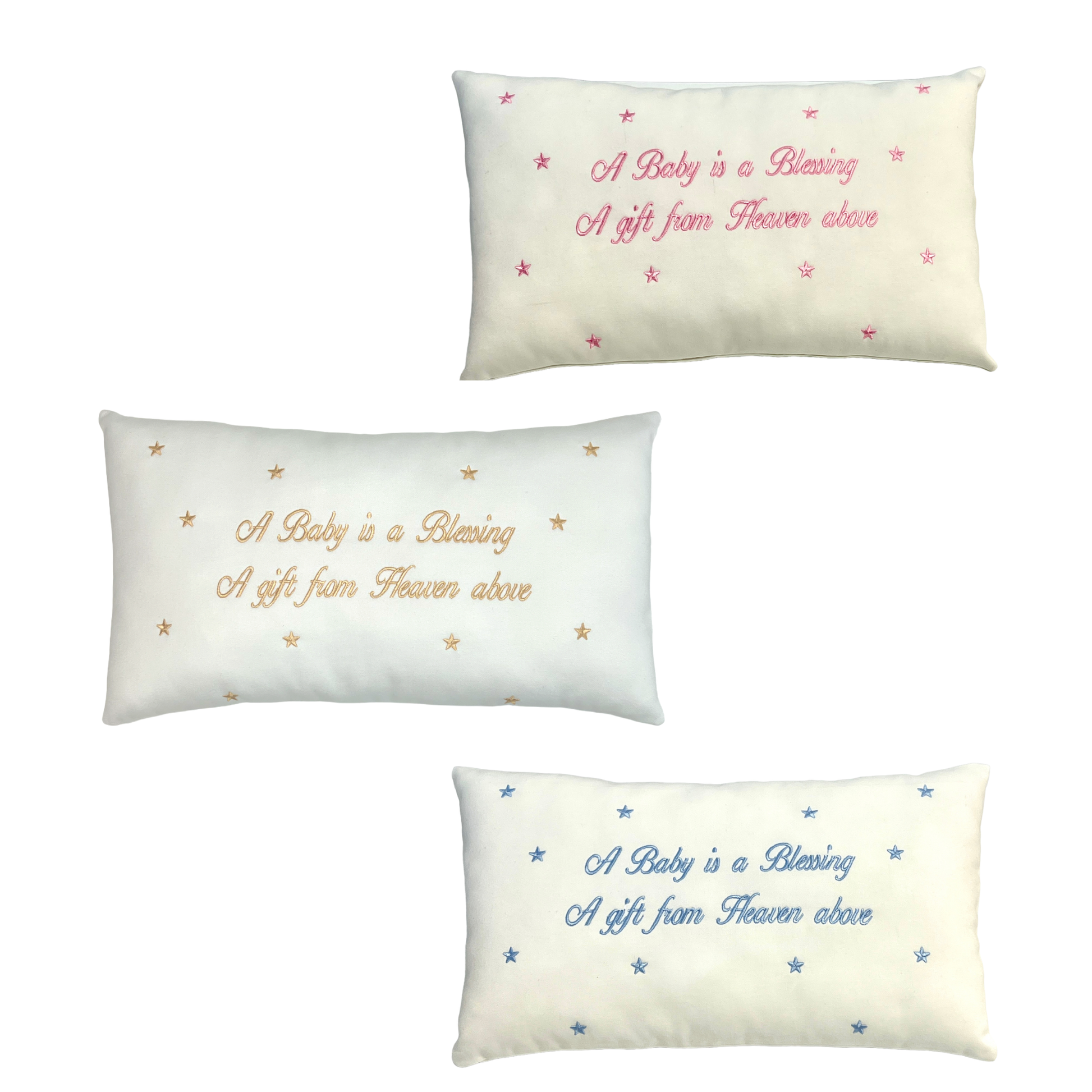 Marcela Baby is a Blessing Pillow: Pink - Persnickety Shop