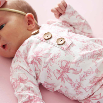Fancy Frills Newborn Baby Knot Gown & Hat Set - Persnickety Shop
