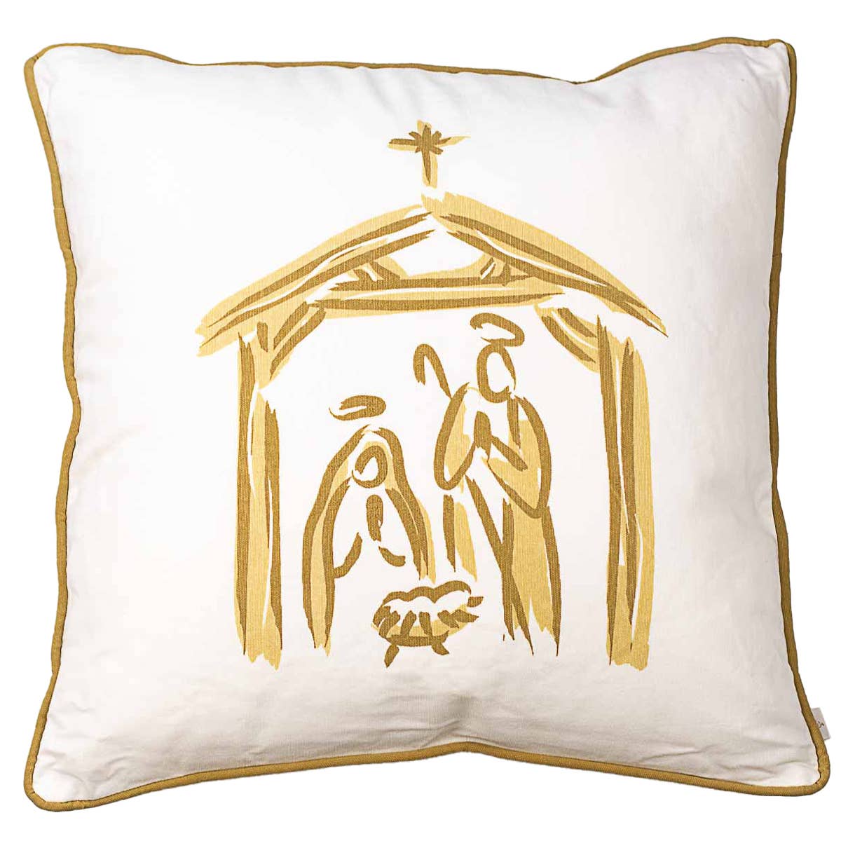 Nativity Pillow   Soft White/Gold   18x18 - Persnickety Shop