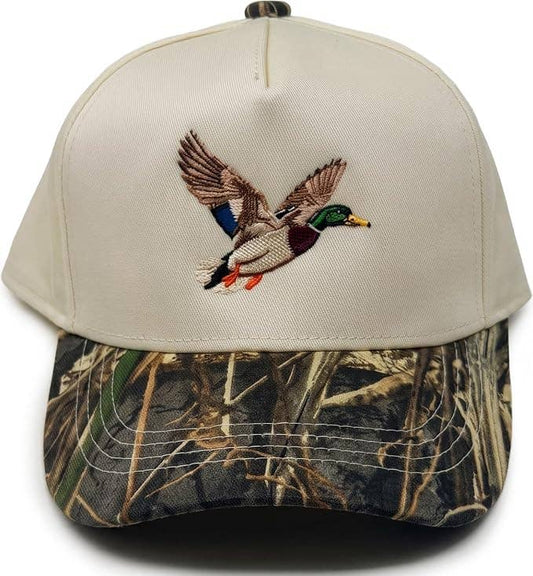 Funky Junque Kids/Baby Vintage Cap: Mallard Duck-Wood Camo