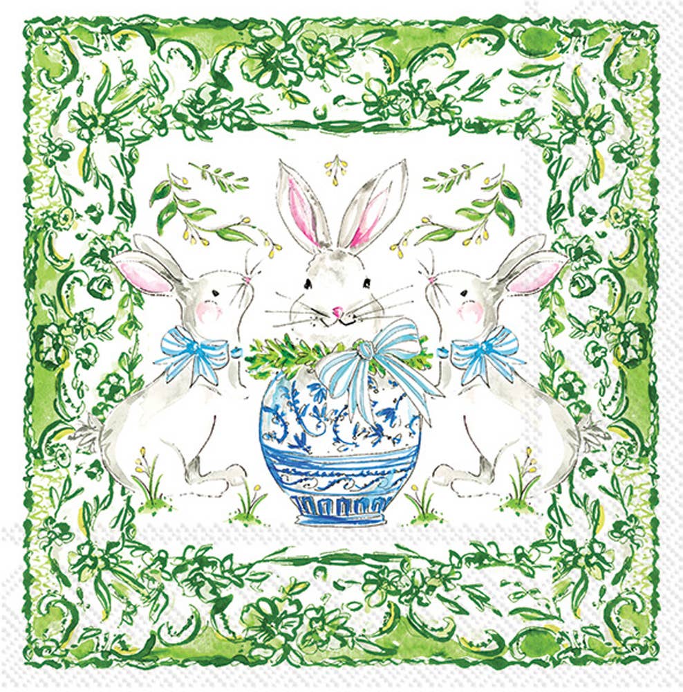 Paper Cocktail Napkins 20ct Easter Bunnies Rosanne Beck