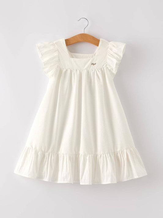 （Pre-order）Summer Girls White Ruffle Dress: 6 - Persnickety Shop