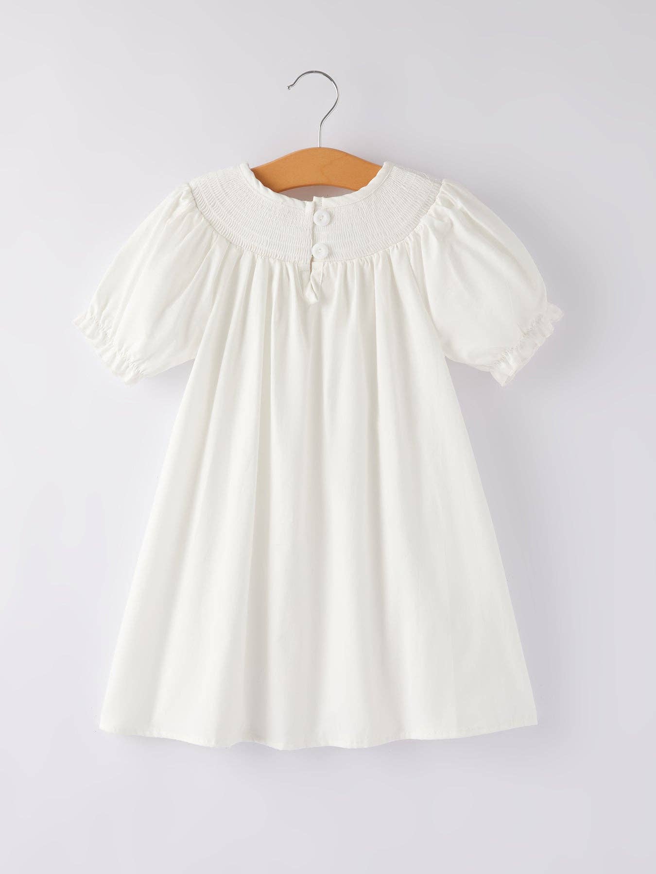 White  Smocked Church Christ Bishop Christening Dress: 2 - Persnickety Shop