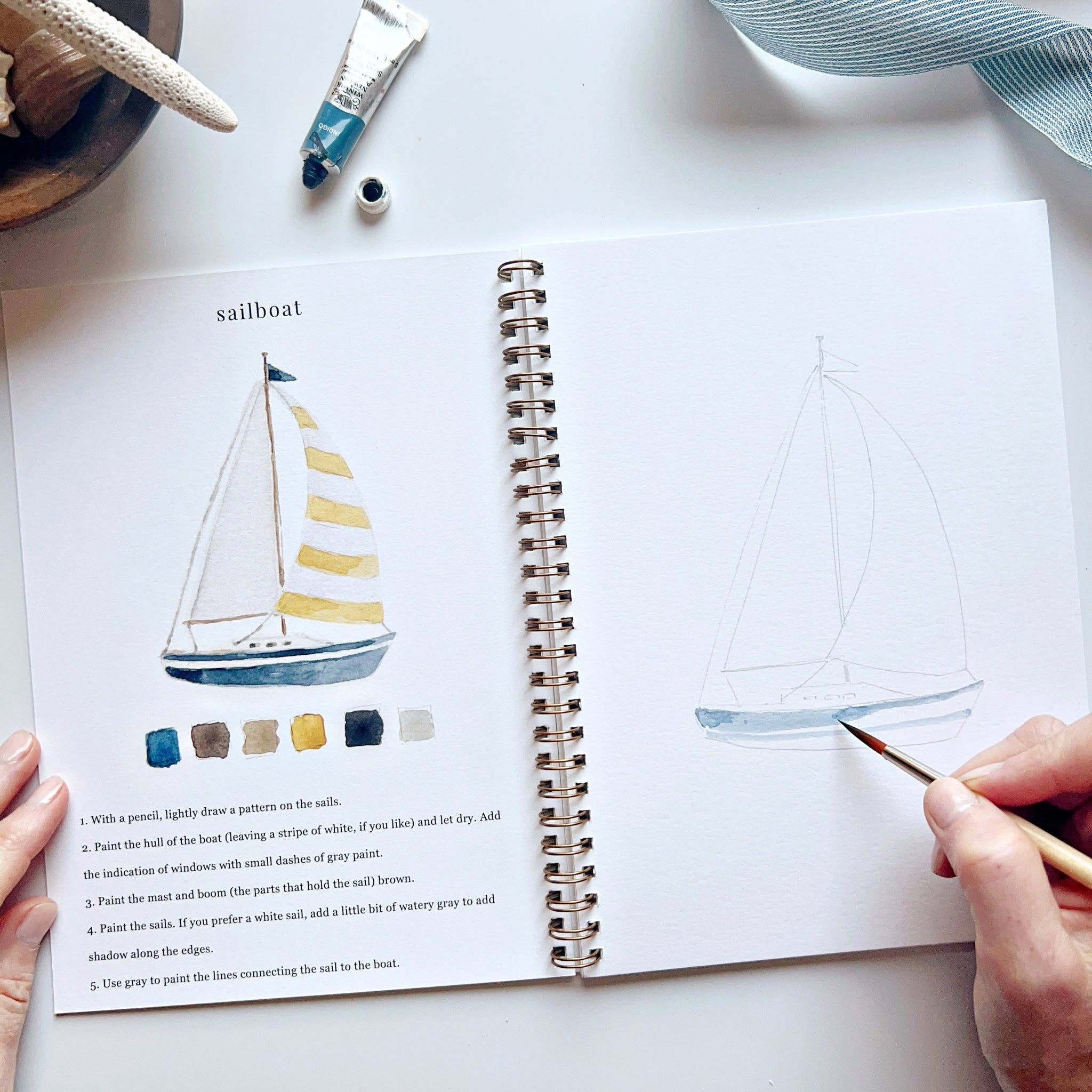 Seaside watercolor workbook - Persnickety Shop