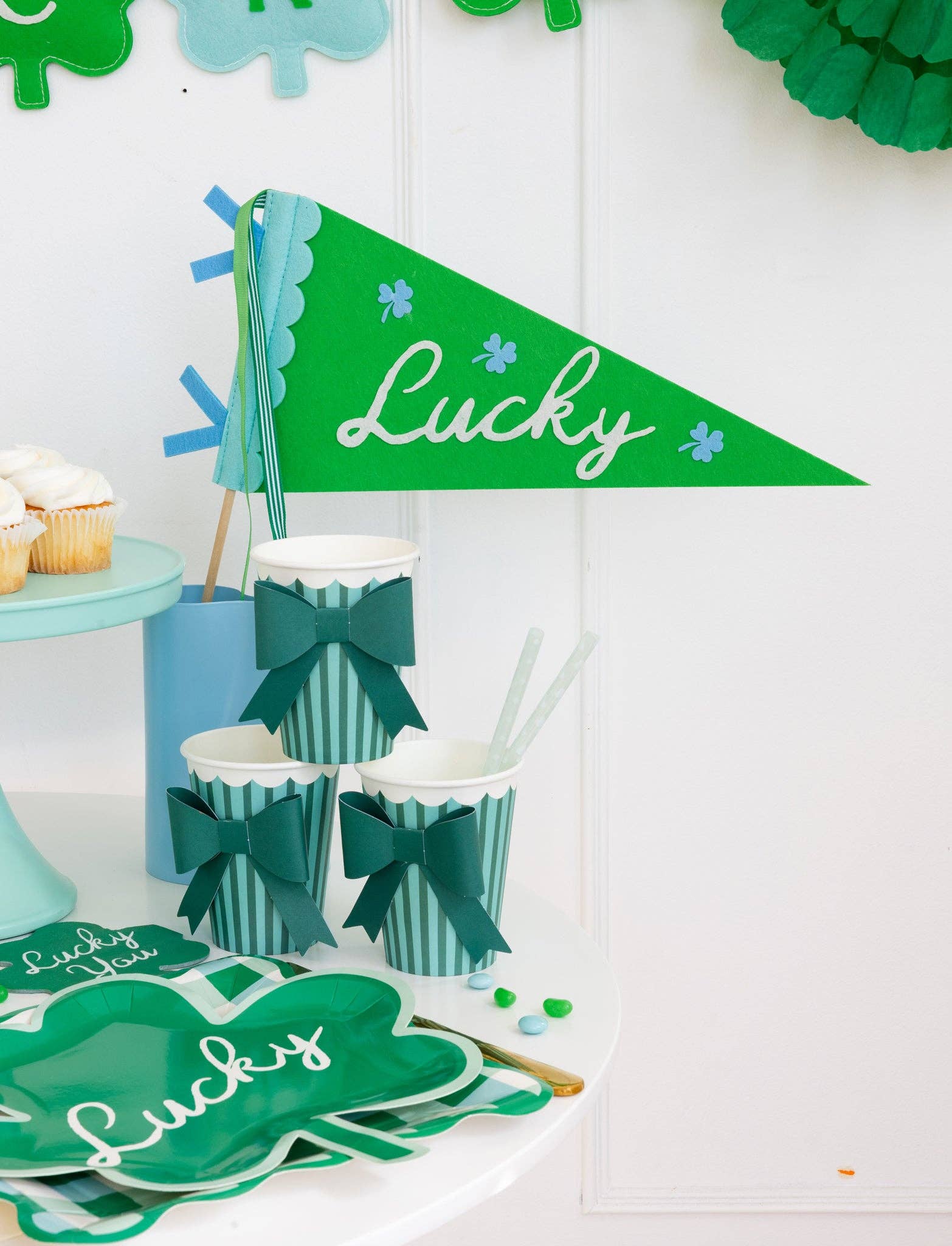 SPD1215 - Lucky Felt Pennant - Persnickety Shop