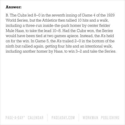 A Year of Baseball Trivia! Page-A-Day® Calendar 2027
