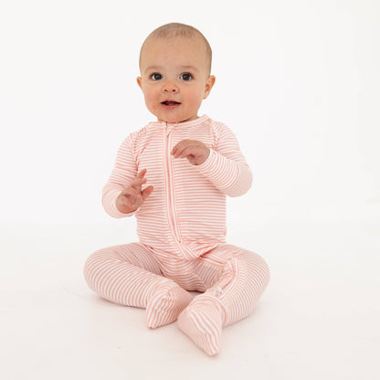Peony Stripe Bamboo Sleeper: 6-12M - Persnickety Shop
