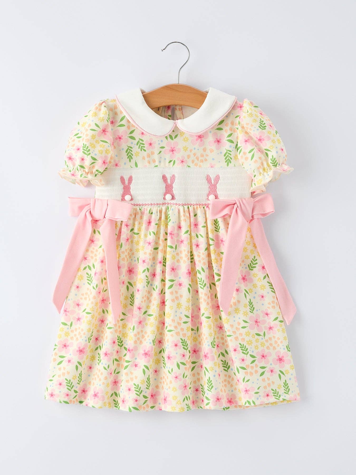 Easter Bunny Embroidery Smocking Cute Baby Girls Dress: 6 - Persnickety Shop