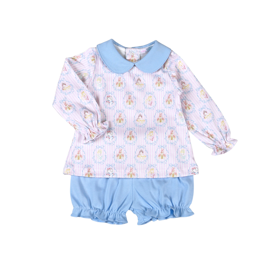 Baby Loren Royal and Charm Pima scalp collar Bloomers set