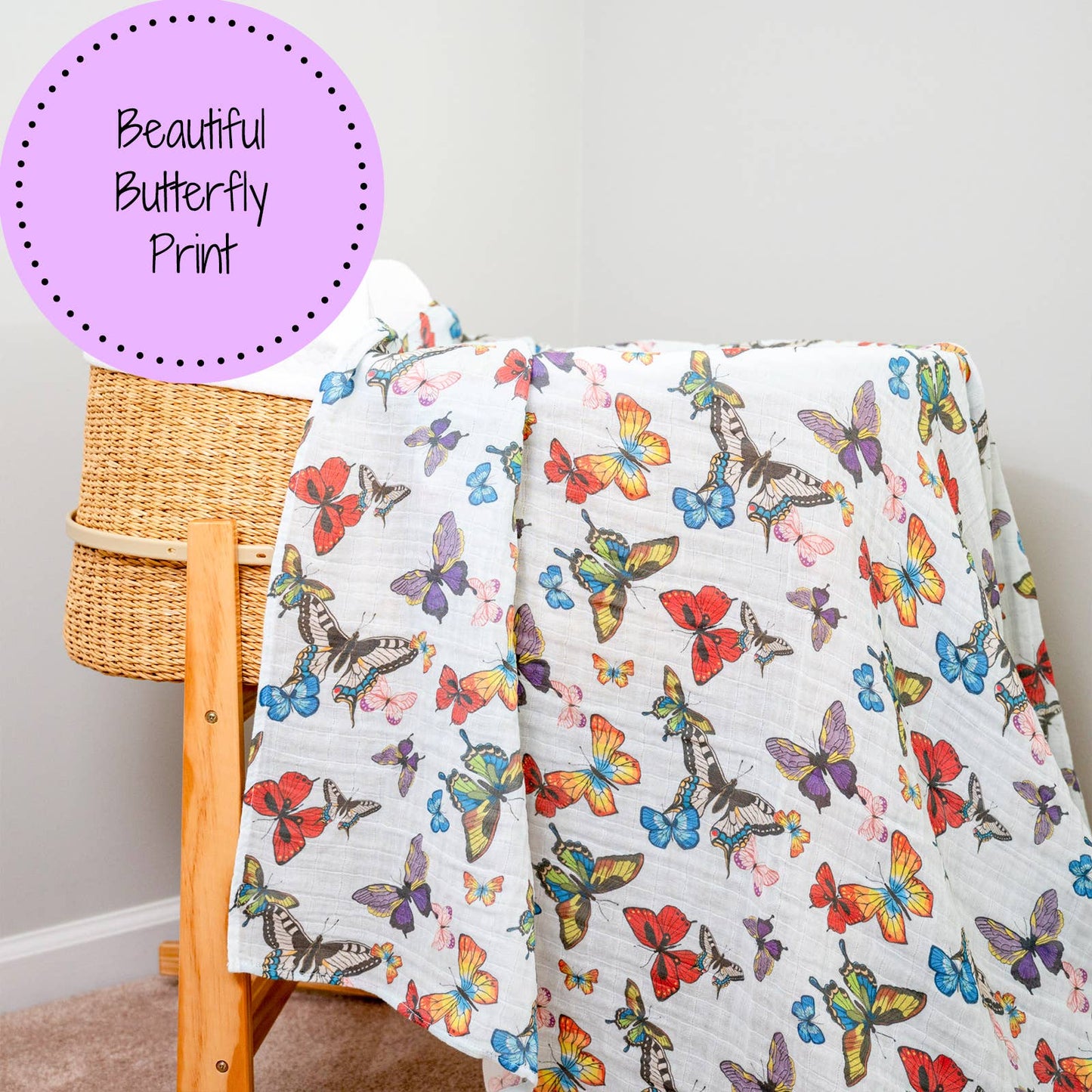 Butterfly Away Baby Swaddle Blanket - Persnickety Shop