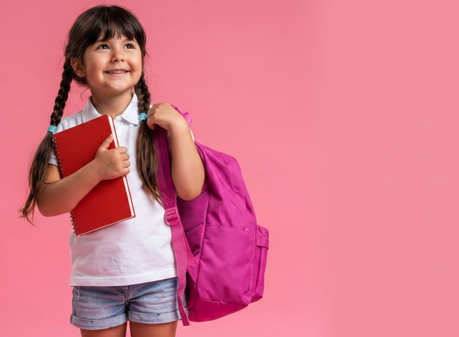 Back to school banner - girl on left
