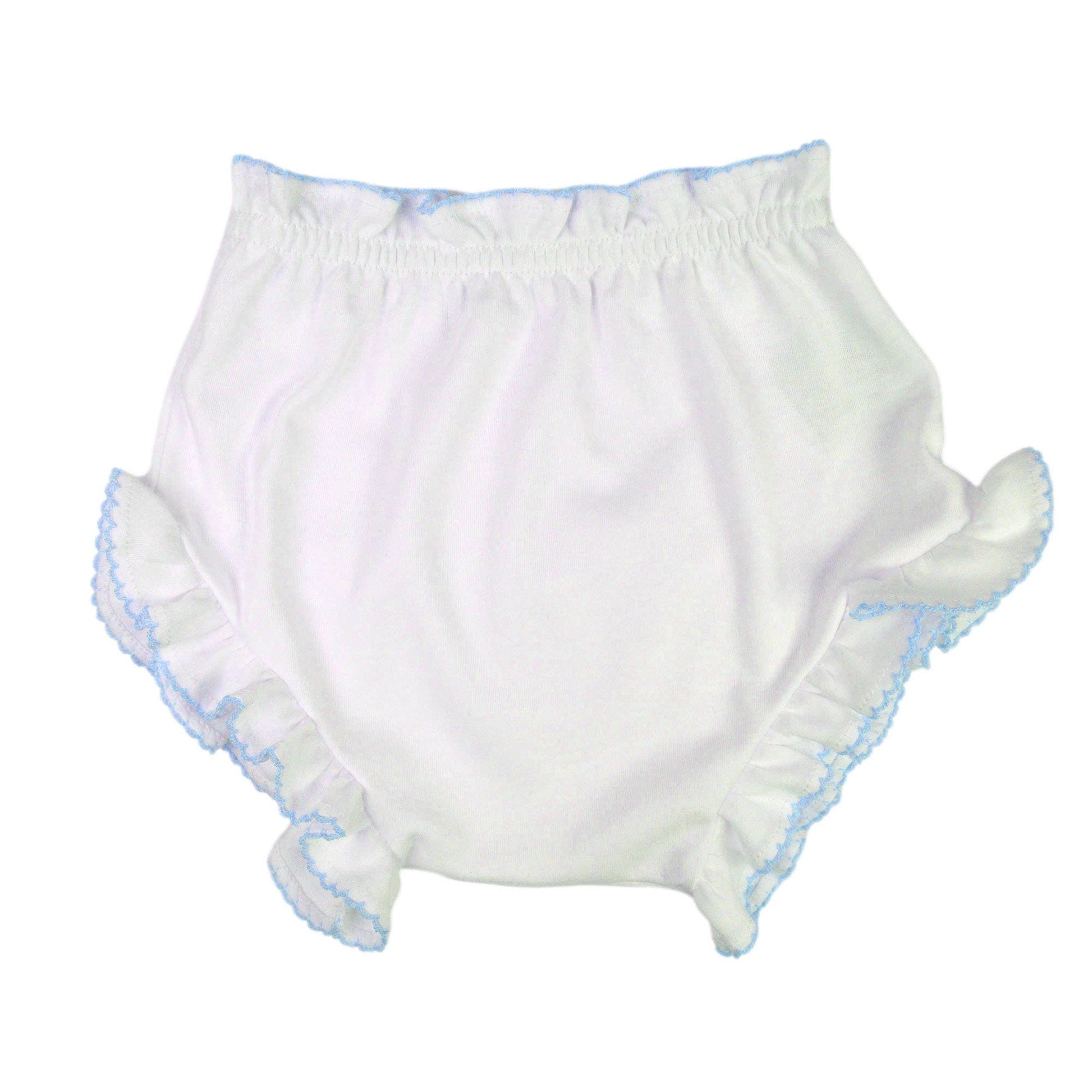 Marcela Ruffled Edge Bloomers: White with Red Trim / 3-6 Months - Persnickety Shop