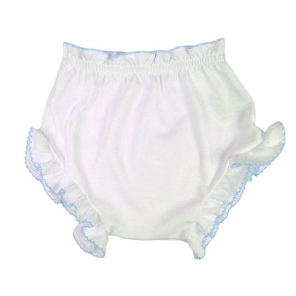 Marcela Ruffled Edge Bloomers: White with Red Trim / 3-6 Months - Persnickety Shop