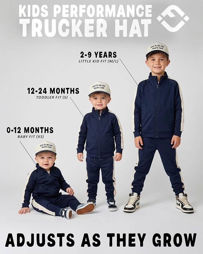 Kid's Golf Hat - Put it on my Dad's Tab - Navy/Beige: Small