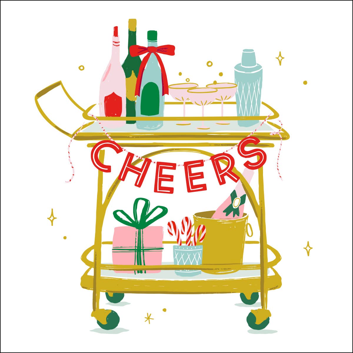 Holiday Cocktail Napkins | Cheers Holiday Bar Cart  - 20ct: Default Title - Persnickety Shop