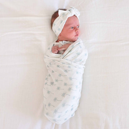 All Bamboo Waffle Swaddle Blankets: Eucalyptus - Persnickety Shop