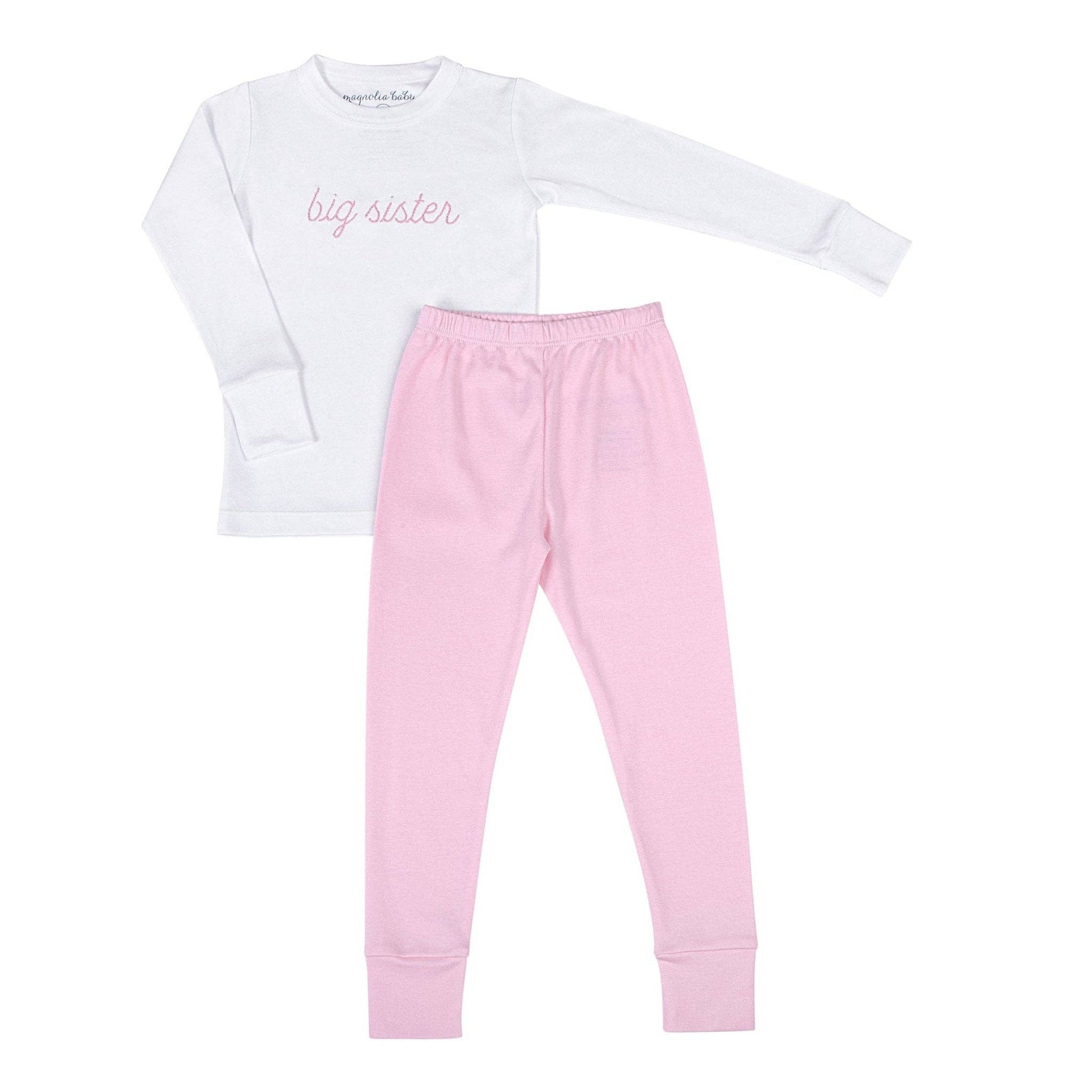 Big Sister Embroidered Long Pajamas: 2T - Persnickety Shop