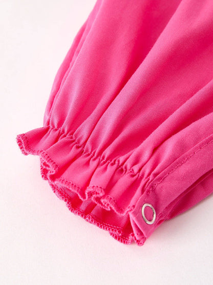 Pink Smocked Church Christ Bishop Christening Bow Baby Girl Romper: 3M - Persnickety Shop