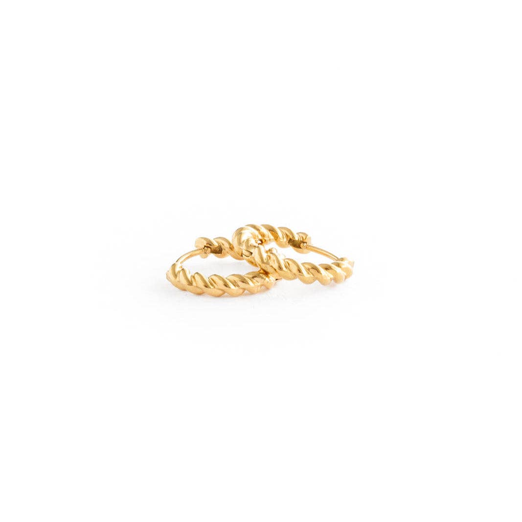 Braided Hoop Earrings - Hypoallergenic, Girl Gift: Blue / Pair