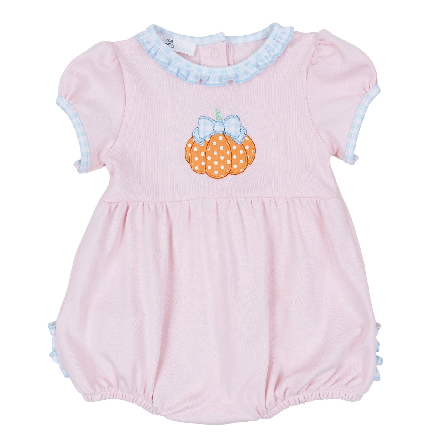 Magnolia Baby Bowtique Pumpkin Applique Ruffle Bubble