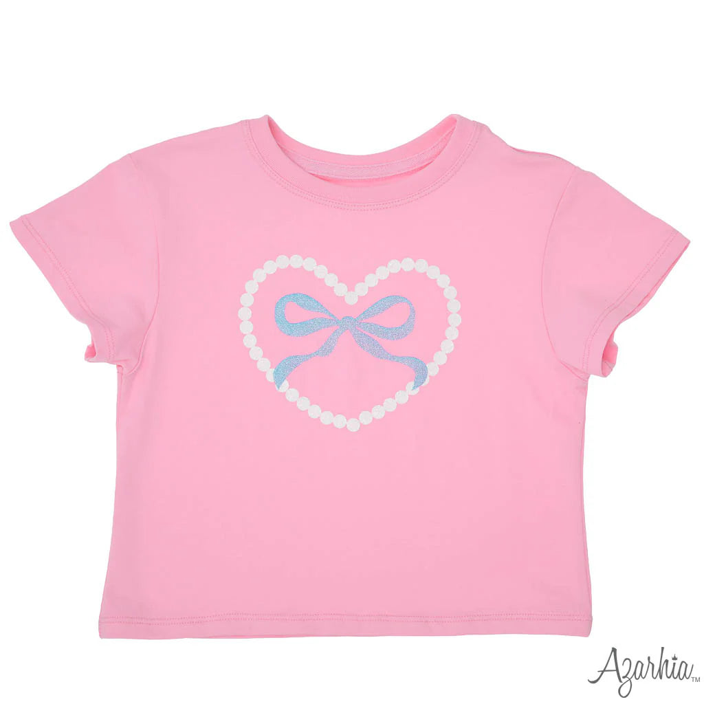 Azarhia Glitter Pearl Heart Pink Boxy - Persnickety Shop