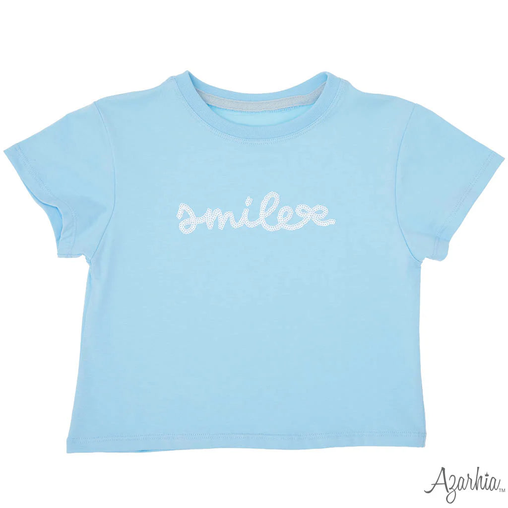 Azarhia Sequin Smile Light Blue Boxy - Persnickety Shop
