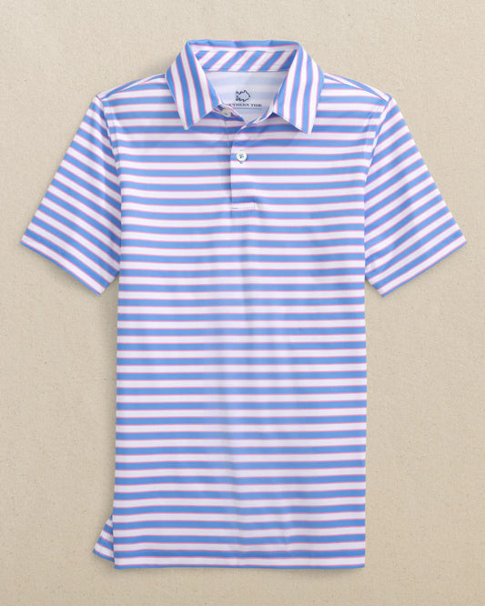 Southern Tide Boys Driver Waterway Stripe Performance Polo - Persnickety Shop