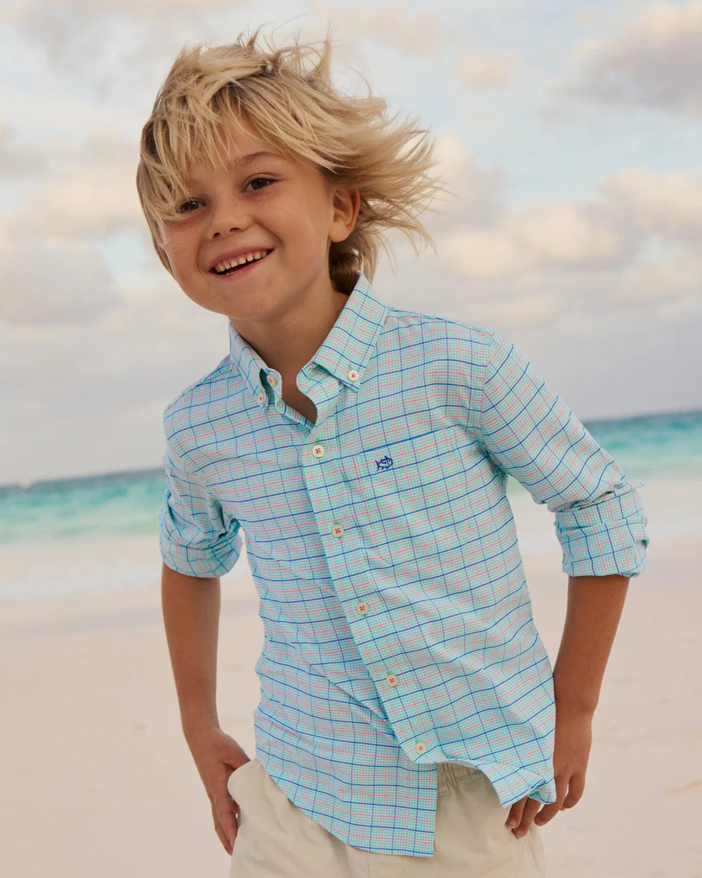 Southern Tide Boys Edisto Island Plaid Coastal Breeze® Sport Shirt - Persnickety Shop