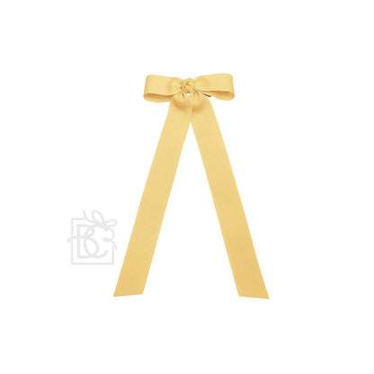 FLAT BOW W/ 7" STREAMERS ON ALLIGATOR CLIP: 3.5" W/ 7" Streamers / RED - Persnickety Shop