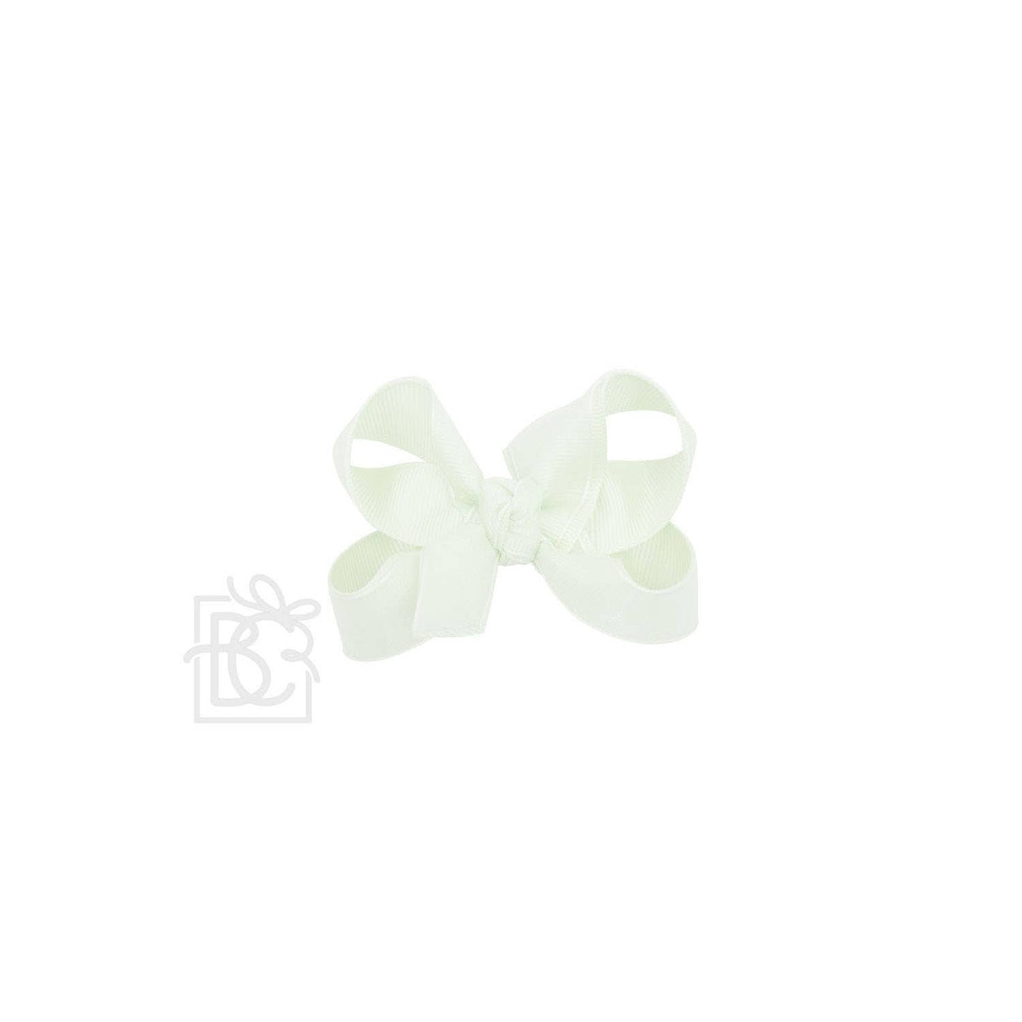 LAYERED ORGANZA/GROSGRAIN BOW ON CLIP: 5.5" Huge - 2.25" Ribbons on Alligator Clip / WHITE