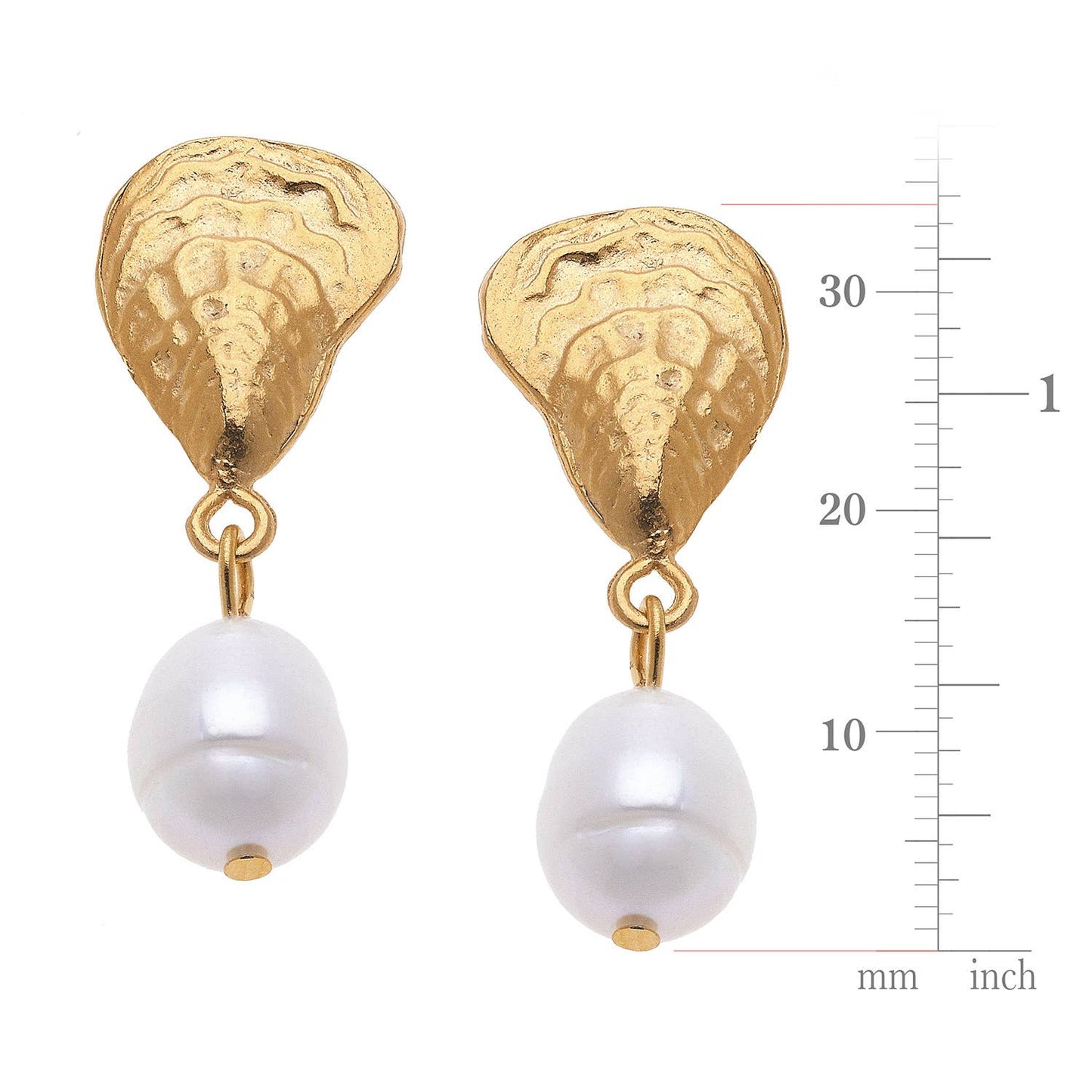 Oyster + Pearl Drop Earrings