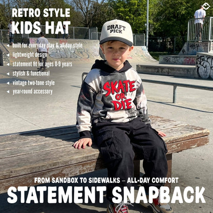 Kid/Baby 2-Tone Cap: Draft Pick - Black/Beige: Infant (0-12 Months)