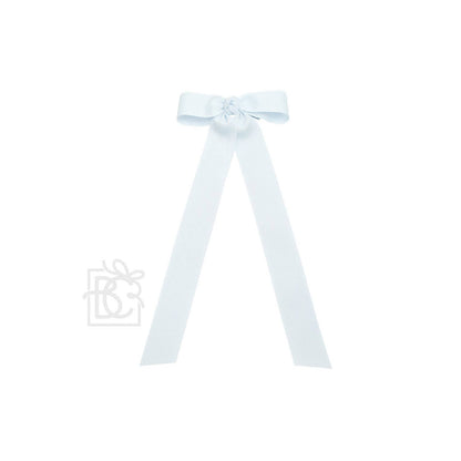 FLAT BOW W/ 7" STREAMERS ON ALLIGATOR CLIP: 3.5" W/ 7" Streamers / ANTIQUE WHITE - Persnickety Shop