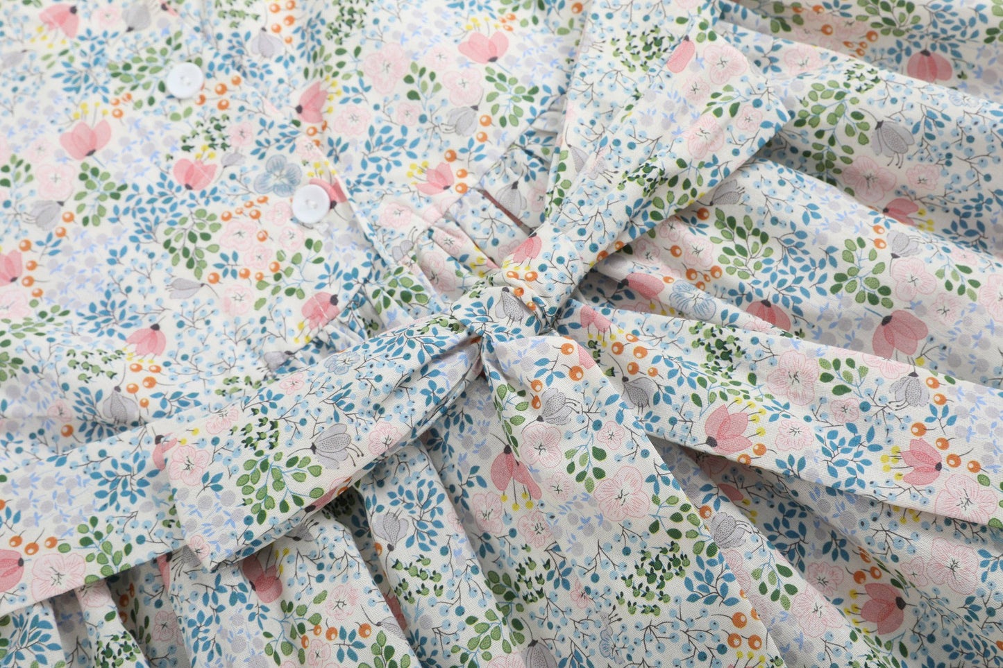 Pink Floral Print Smocked Flutter Dress - Persnickety Shop