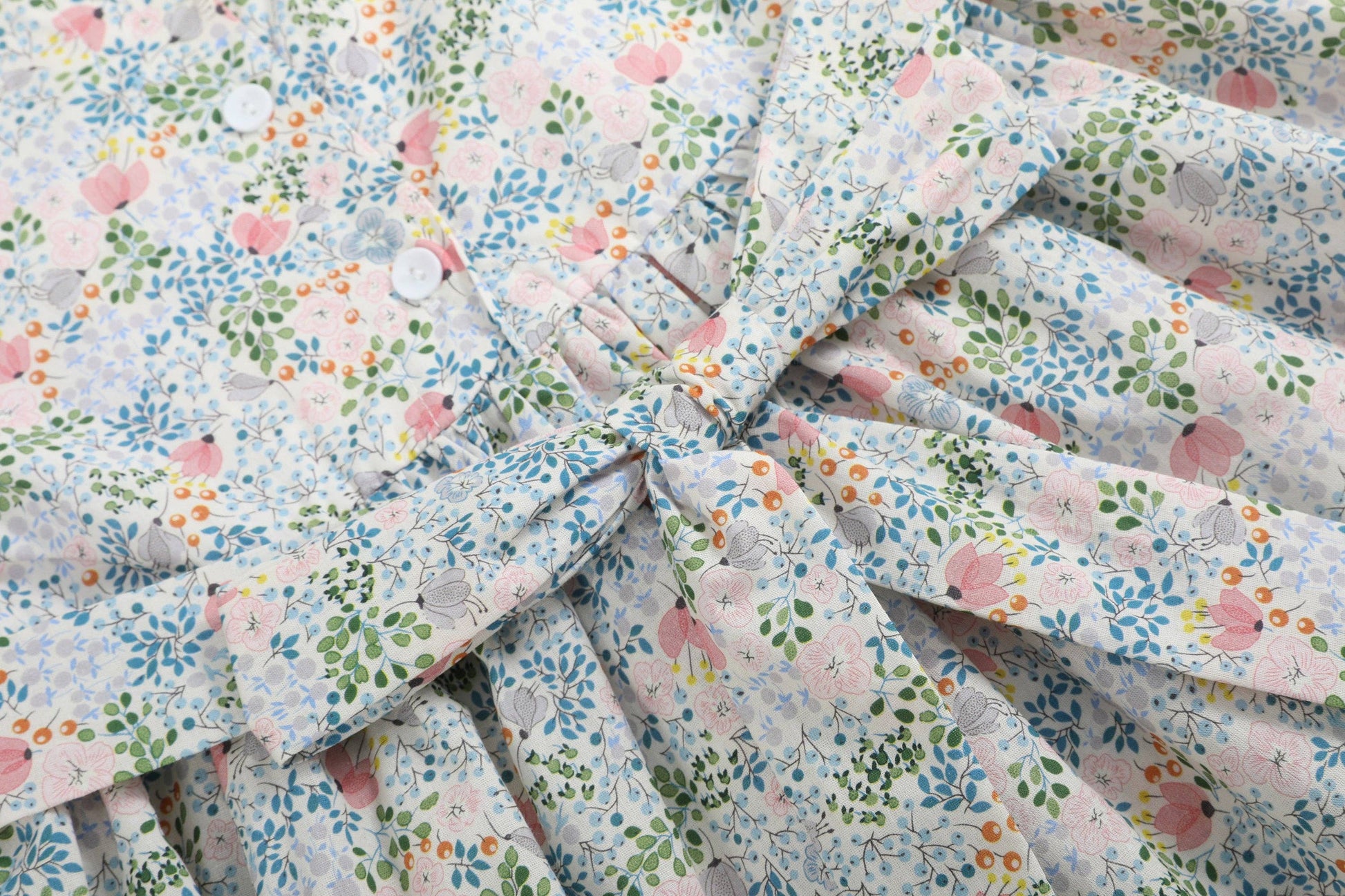 Pink Floral Print Smocked Flutter Dress - Persnickety Shop