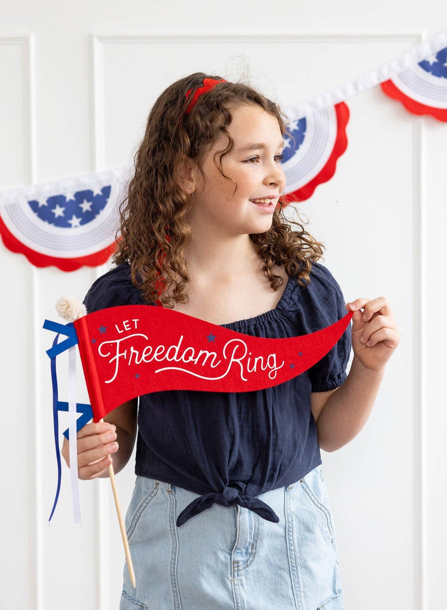 SSP1115 - Let Freedom Ring Felt Pennant Banner - Persnickety Shop
