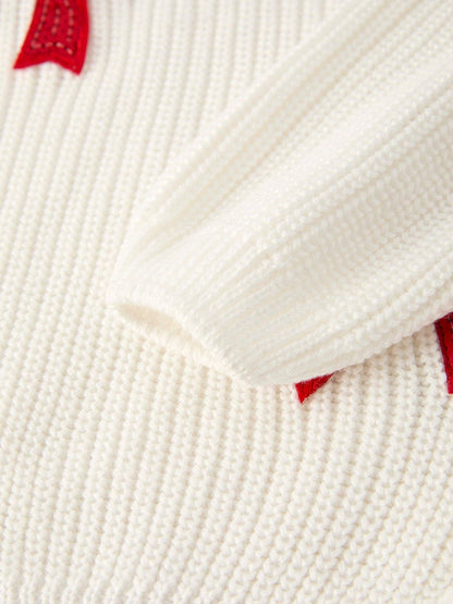 Fall/Winter Christmas Girls Bow Sequins Pullover Sweater: 8/9Y - Persnickety Shop