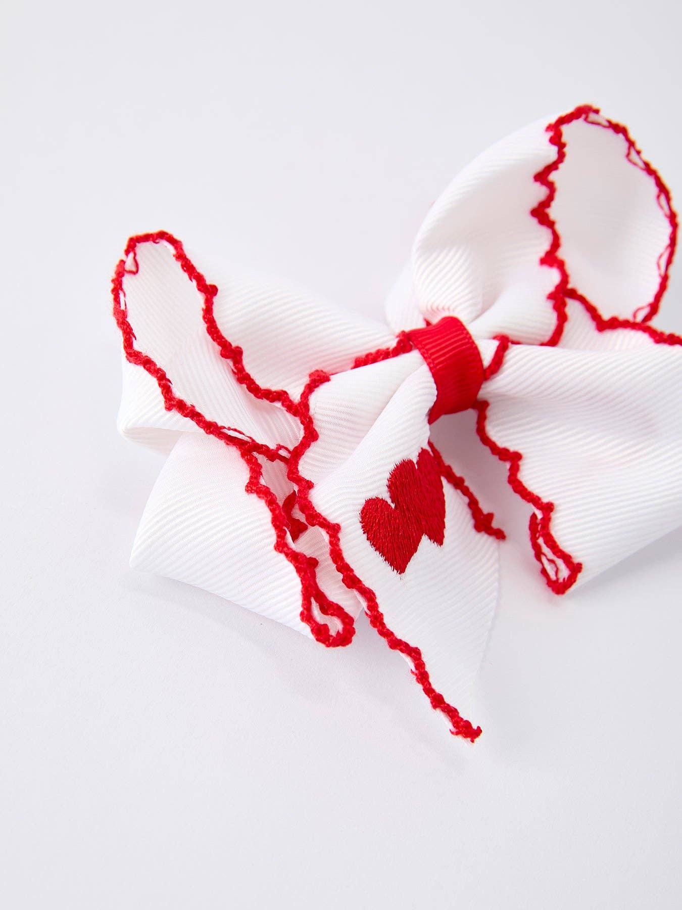 White/ Red Heart Embroidery - Persnickety Shop