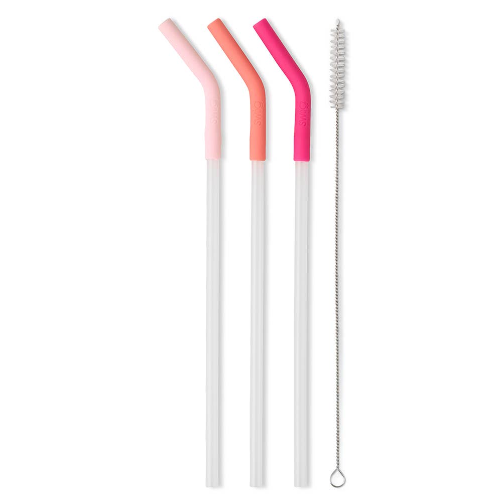 SWIG Blush/Coral/Pink  Reusable Straw Set (Mega Mugs) - Persnickety Shop