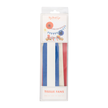 SSP1002 - Red White and Blue Tissue Party Fans - Persnickety Shop