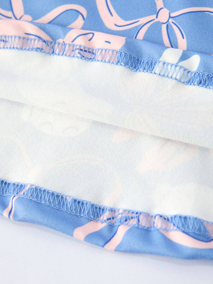 Easter Bunny Bow Pastel Girls Ruffle Hem Dress: 2 - Persnickety Shop